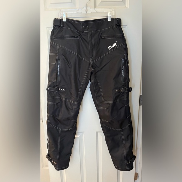 HWK Protective Cordura Motorcycle Pants, Black, Size XXL x 32” - Picture 2 of 13